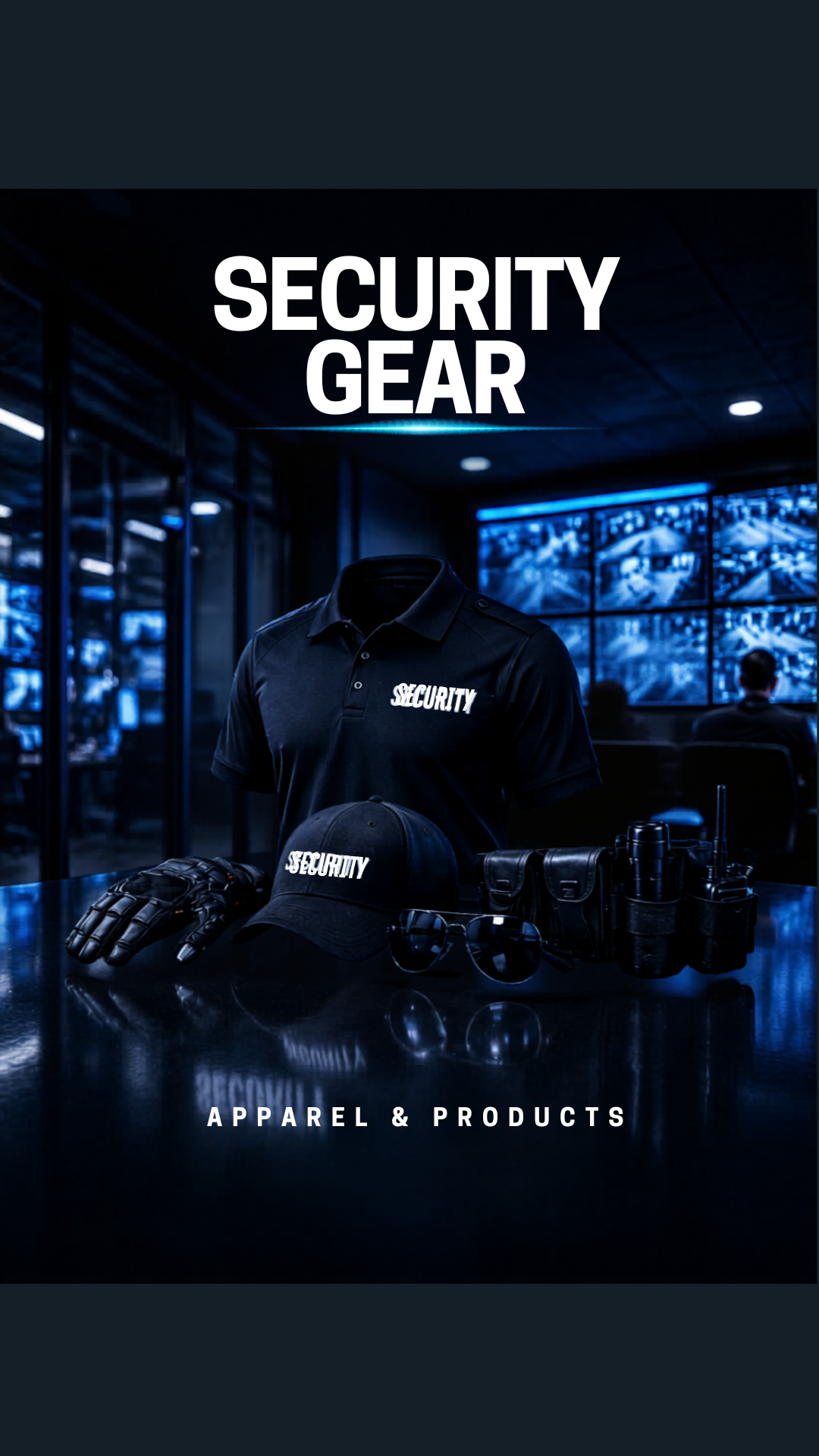 BGI Security Apparel and Products collection featuring branded security clothing, accessories, and professional lifestyle merchandise