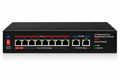 10-port Gigabit PoE Ethernet switch with 8 PoE ports and 96W power budget for IP security cameras
