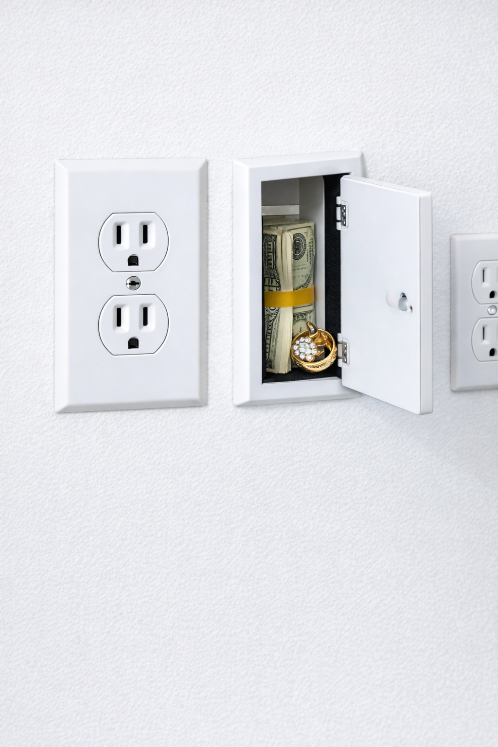 Wall Socket-Style Diversion Safe-Hidden Wall Outlet Storage