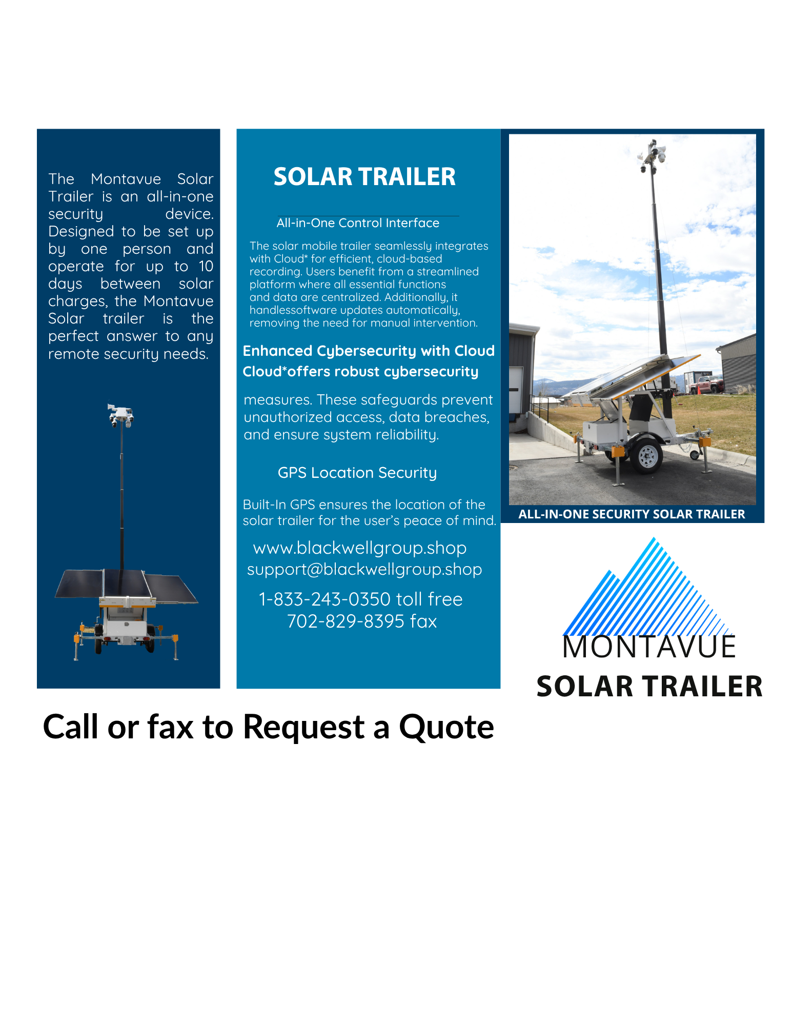 Montavue Solar Security Trailer | Mobile Off-Grid Surveillance & Remote Site Protection
