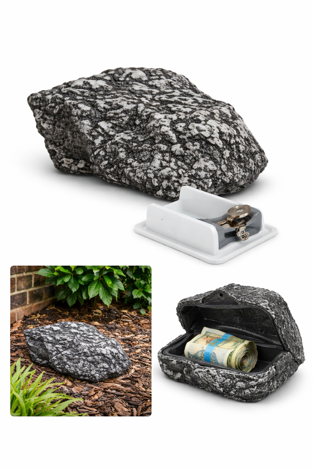 Outdoor Stone Diversion Safe | Hidden Outdoor Key & Storage