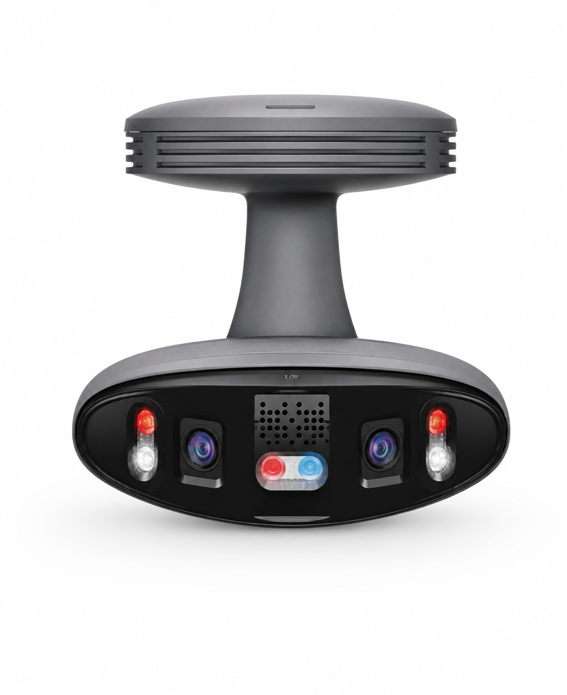 AI multi-sensor security camera with multiple high-definition lenses and active deterrence lights for panoramic residential, commercial and business surveillance.