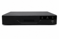 Black AI Network Video Recorder (NVR) with front status indicators, USB port and centralized recording for residential, commercial and business IP surveillance systems.