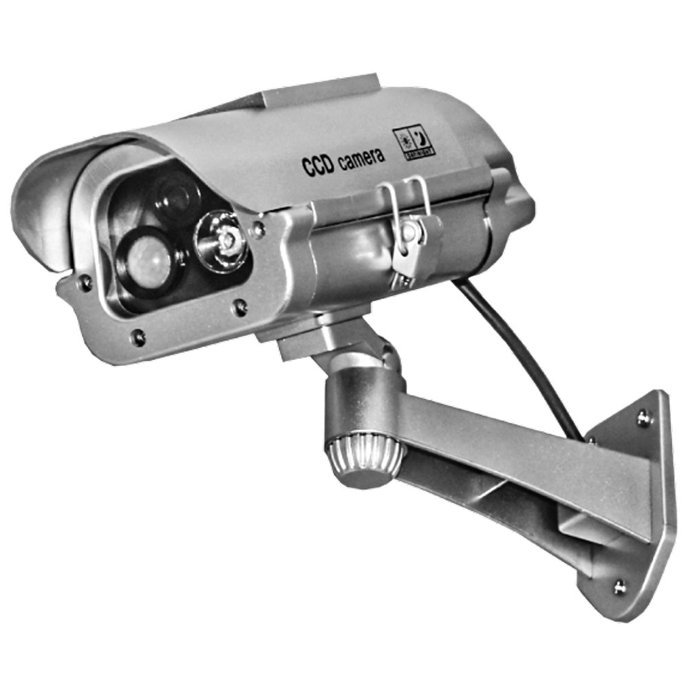 Solar-Powered Dummy Security Camera with Motion-Activated Flashing LED