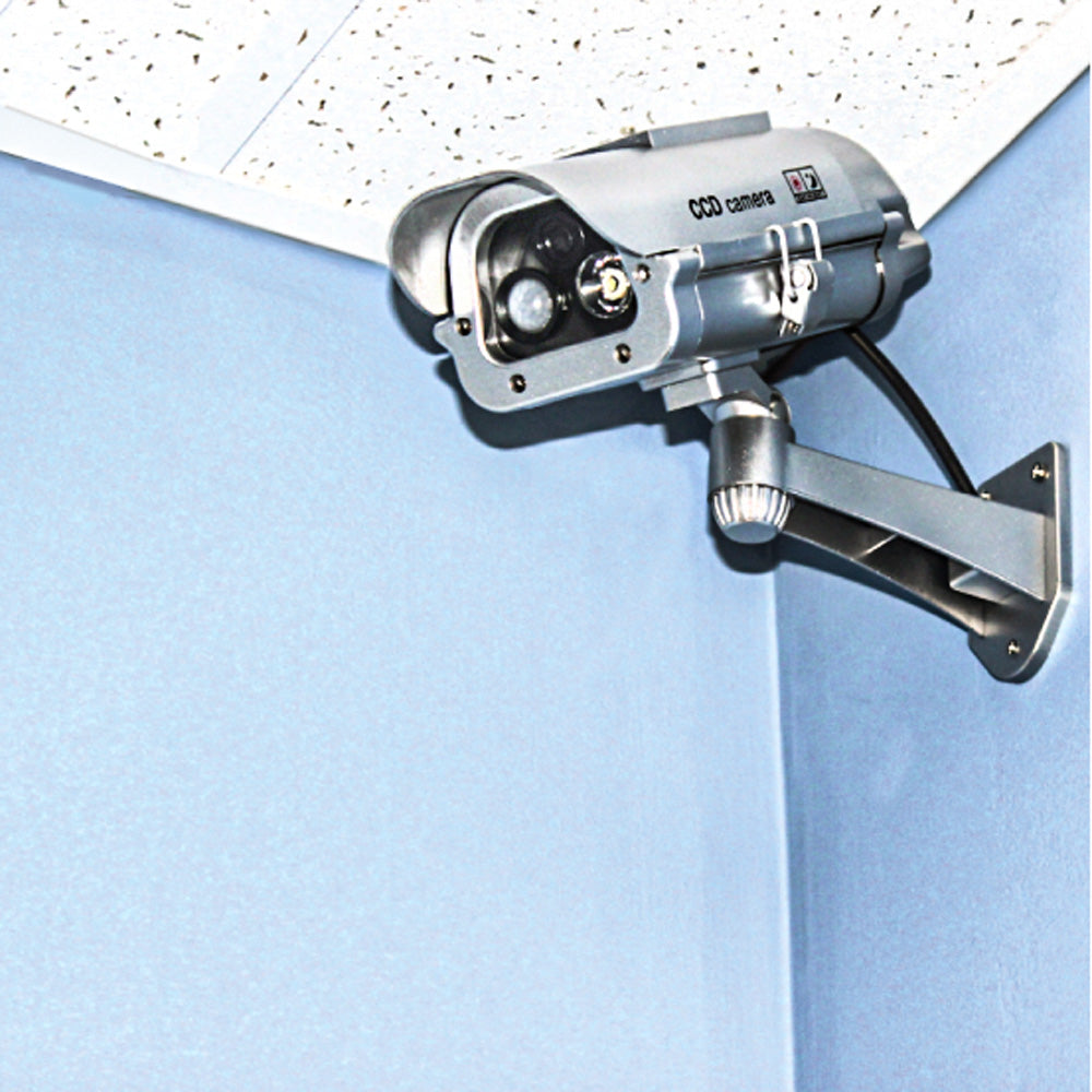 Solar-Powered Dummy Security Camera with Motion-Activated Flashing LED