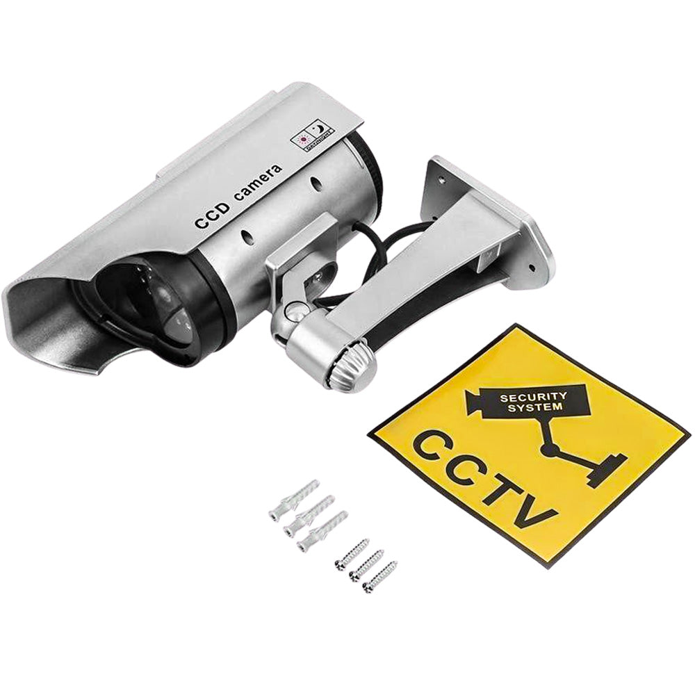 Solar-Powered Dummy Security Camera with Flashing LED