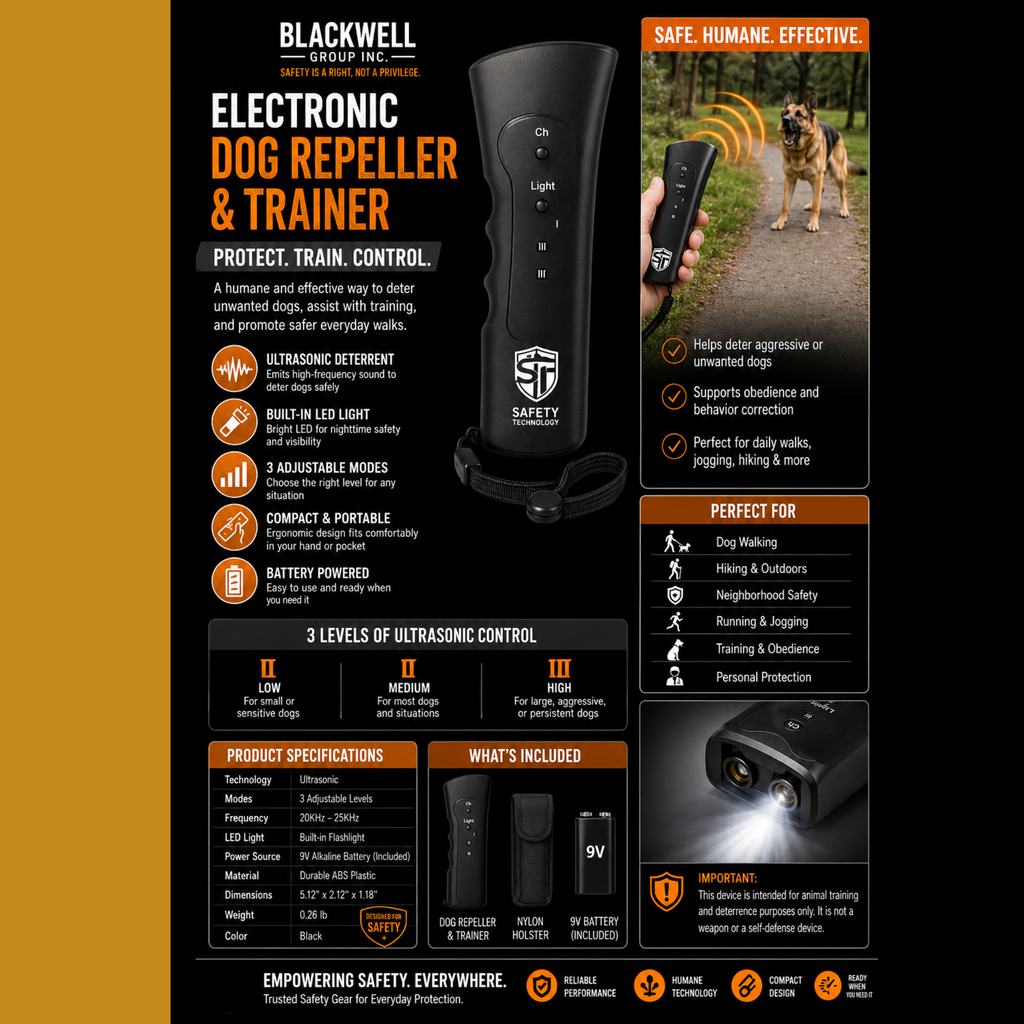 Electronic dog training and ultrasonic deterrent device feature and specification guide