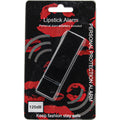 Lipstick-style personal safety alarm in retail packaging with compact black alarm design
