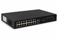 Montavue 16-port PoE network switch with 135W power budget for IP security camera systems