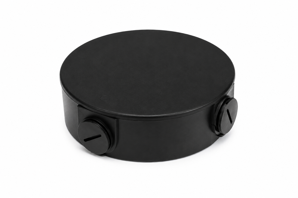 Black Montavue MAM137 waterproof security camera junction box exterior view