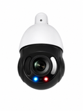 Montavue Nexus 8MP 4K PTZ security camera with 32x optical zoom, AI auto-tracking, active deterrence, two-way audio, PoE, built-in siren and flashing lights for commercial, industrial, and enterprise surveillance.