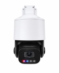 Montavue Nexus MNZ-45-101 4MP AI PTZ security camera with 5x optical zoom, active deterrence lights and siren, AI human and vehicle detection, auto-tracking, PoE connectivity, and IP67 weatherproof protection for residential and commercial surveillance.