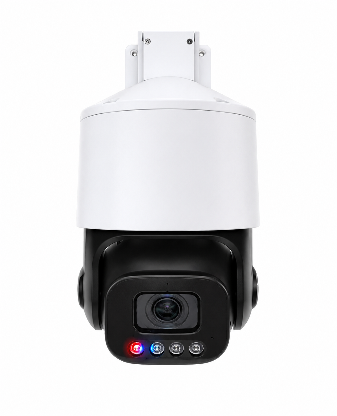 Montavue Nexus MNZ-45-101 4MP AI PTZ security camera with 5x optical zoom, active deterrence lights and siren, AI human and vehicle detection, auto-tracking, PoE connectivity, and IP67 weatherproof protection for residential and commercial surveillance.