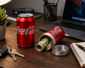 Coca-Cola can diversion safe with concealed compartment shown open for discreet storage of cash, keys, jewelry, and other small valuables