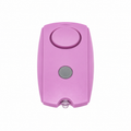 Pink mini personal safety alarm with LED light and belt clip