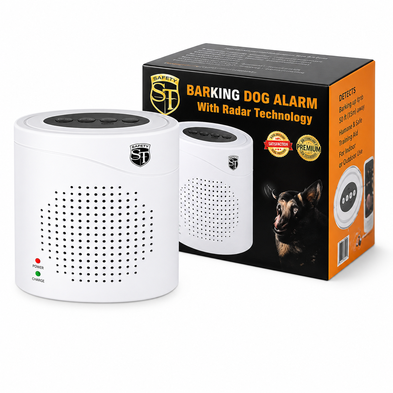 Safety Technology Barking Dog Alarm motion detection security device with retail packaging