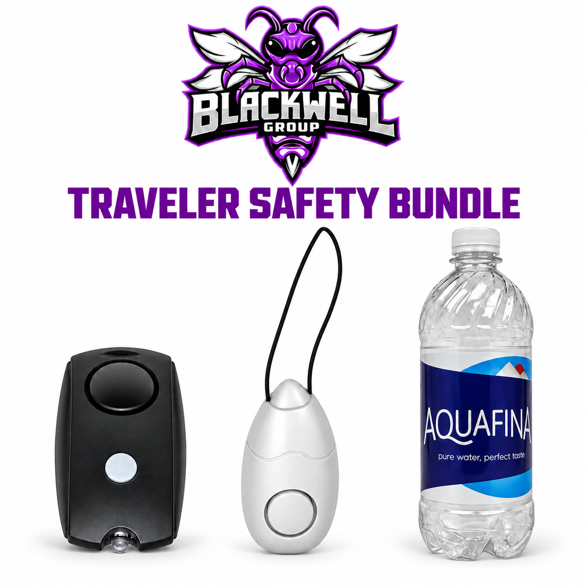 BGI Traveler Safety Bundle with unpackaged products on white.