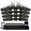 Montavue 16-camera MNB-4-101 4mp smart light bullet bundle with 32-channel pro NVR and 6TB hard drive; phone displaying the official BGI logo