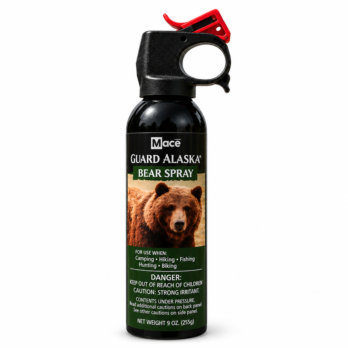 Guard Alaska® Bear Spray 9 oz outside packaging on white.