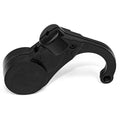 Black driver drowsiness alert device with curved ear hook on a white background.