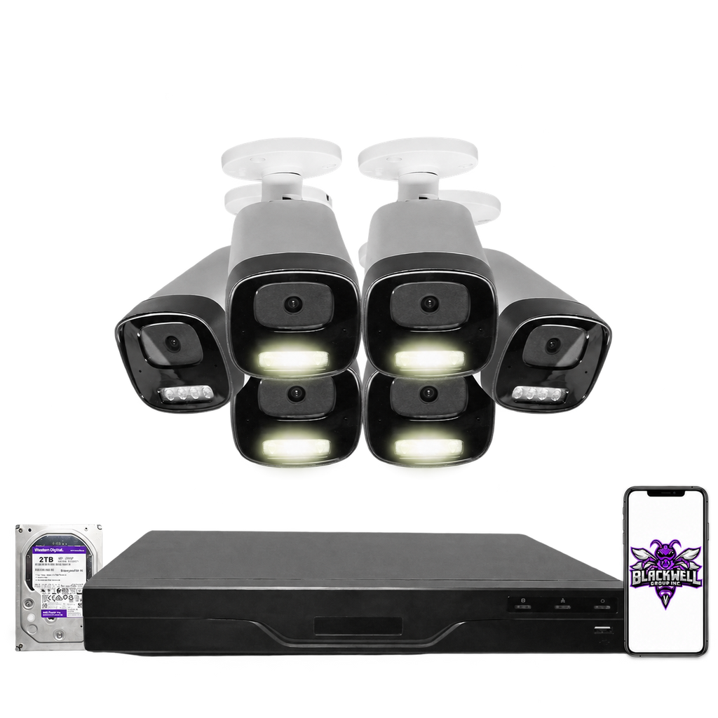 Montavue 8MP Smart Light Bullet Bundle (MNB-8-101) | 8-Channel Smart NVR + 1TB — BGI logo on phone screen
