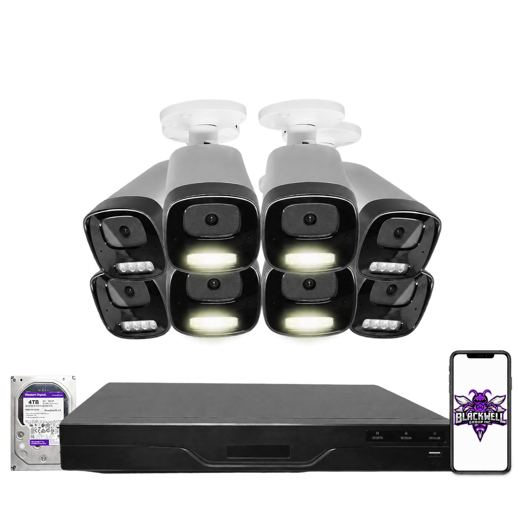 Montavue 4MP Smart Light Bullet Bundle (MNB-4-101) | 16-Channel Pro NVR + 4TB — BGI logo on phone screen