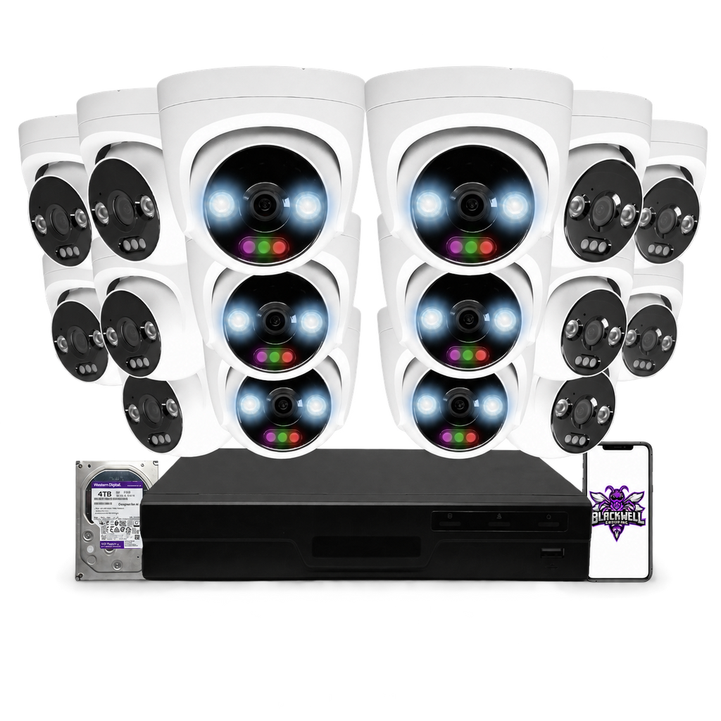 Montavue 12MP Home RGB Turret Bundle (MHT-12-101) | 16-Channel Pro NVR + 4TB — BGI logo on phone screen