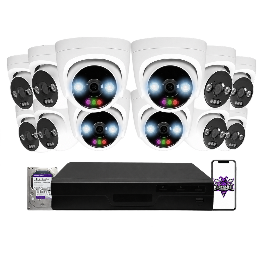 Montavue 12MP Home RGB Turret Bundle (MHT-12-101) | 16-Channel Pro NVR + 4TB — BGI logo on phone screen