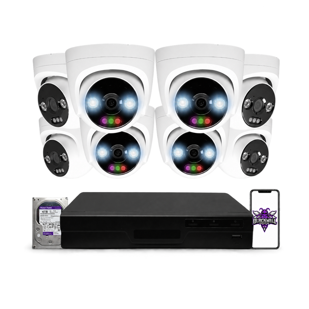 Montavue 12MP Home RGB Turret Bundle (MHT-12-101) | 16-Channel Pro NVR + 4TB — BGI logo on phone screen