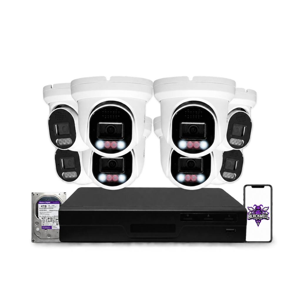 Montavue 8MP Home Smart Light Turret Bundle (MHT-8-101) | 16-Channel Pro NVR + 4TB — BGI logo on phone screen