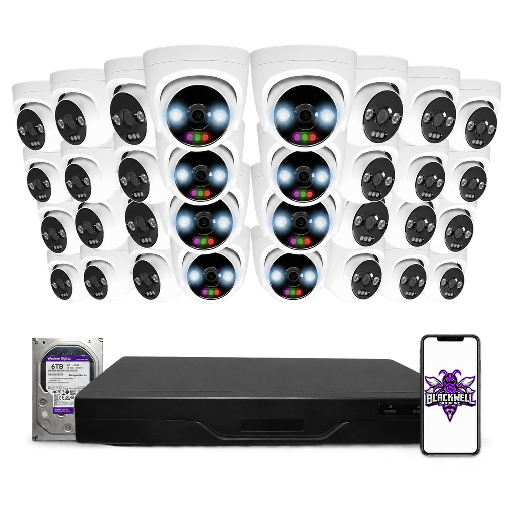 Montavue 12MP Home RGB Turret Bundle (MHT-12-101) | 32-Channel Pro NVR + 6TB — BGI logo on phone screen