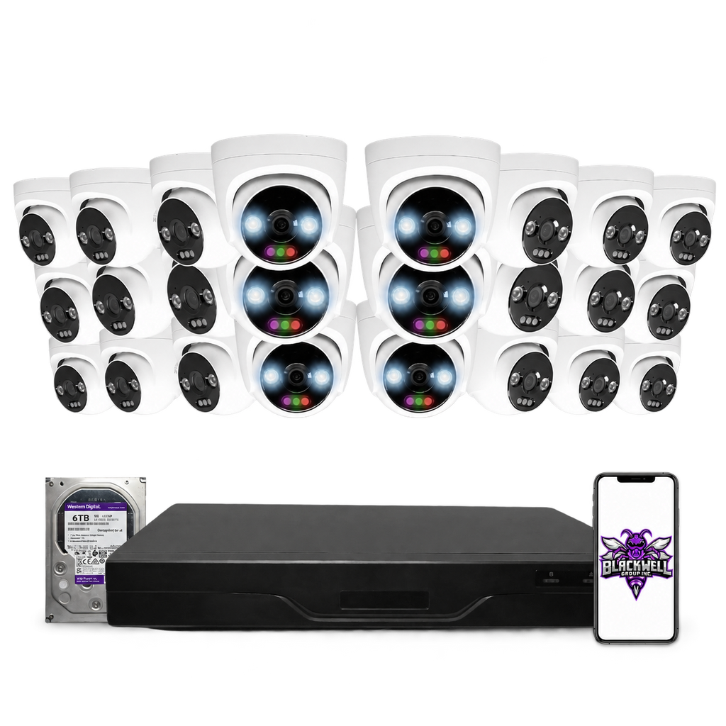 Montavue 12MP Home RGB Turret Bundle (MHT-12-101) | 32-Channel Pro NVR + 6TB — BGI logo on phone screen