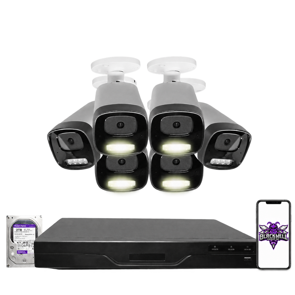 Montavue 8MP Smart Light Bullet Bundle (MNB-8-101) | 8-Channel Pro NVR + 1TB — BGI logo on phone screen