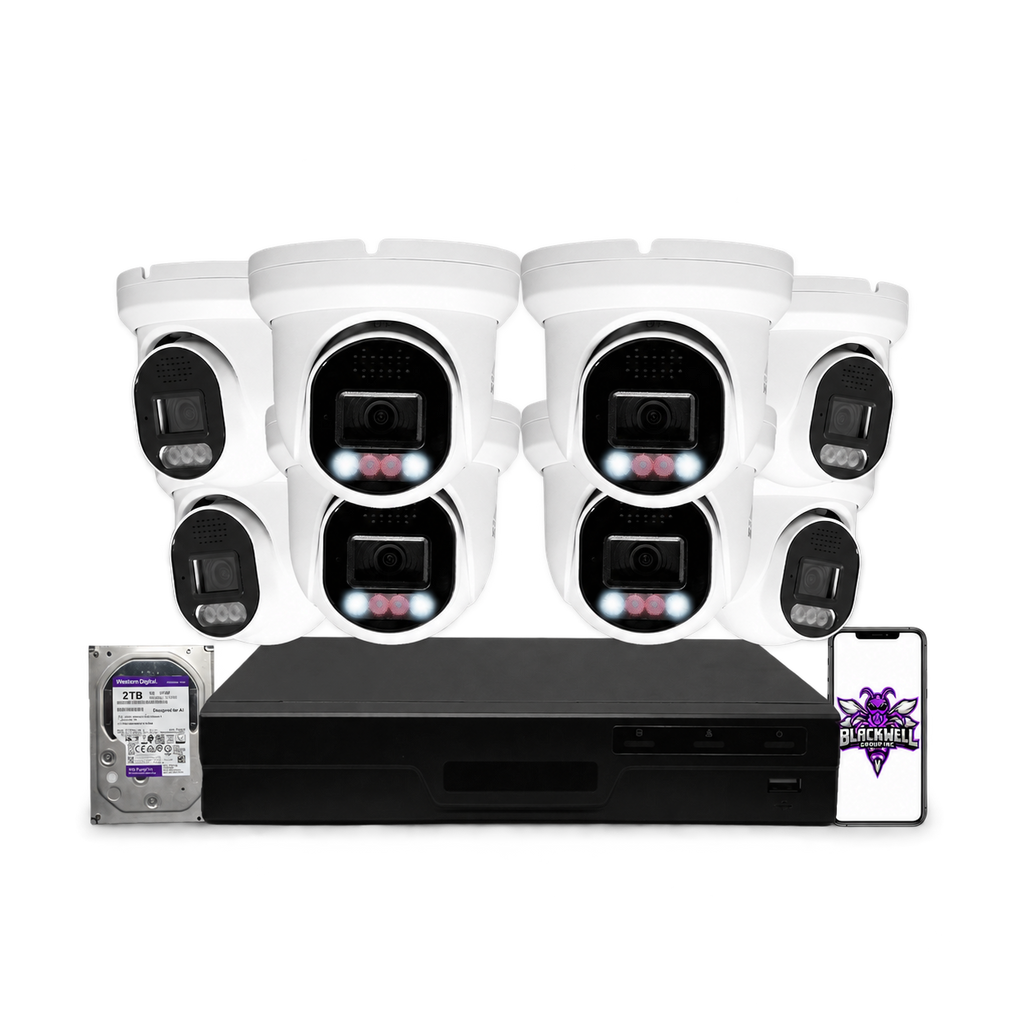Montavue 8MP Home Smart Light Turret Bundle (MHT-8-101) | 8-Channel Pro NVR + 1TB — BGI logo on phone screen