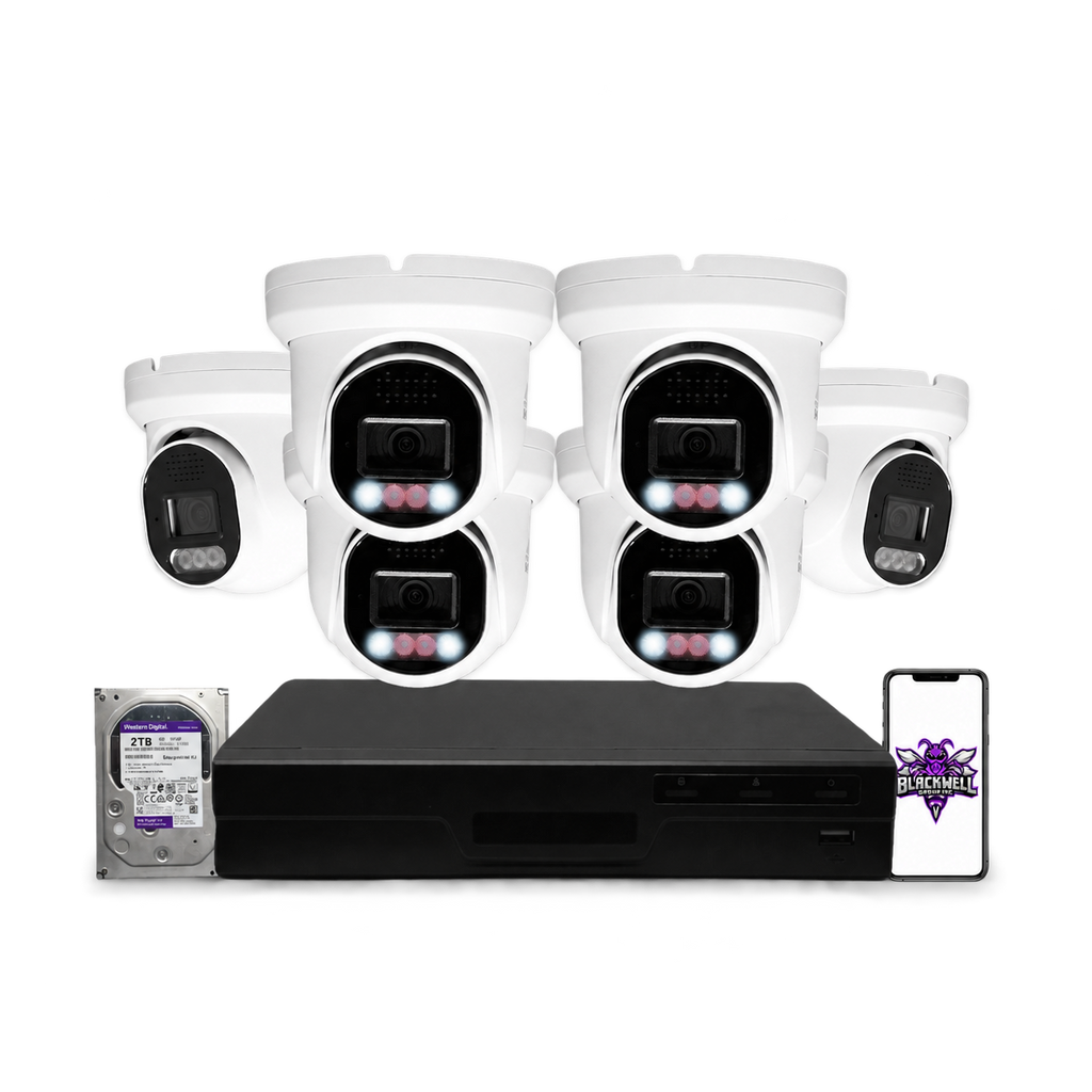 Montavue 8MP Home Smart Light Turret Bundle (MHT-8-101) | 8-Channel Pro NVR + 1TB — BGI logo on phone screen