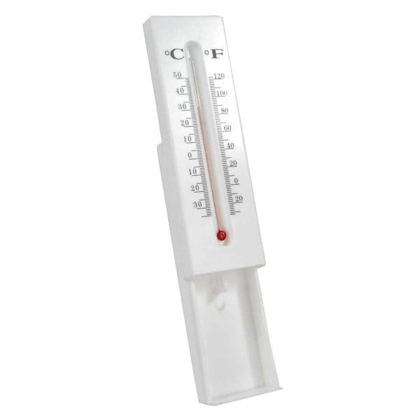 Thermometer diversion safe with concealed storage compartment open on white.