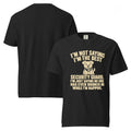 Black T-shirt front and back mockup with I'm Not Saying I'm the Best Security Guard design.
