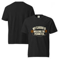 Black T-shirt front and back mockup with My Cardio Is Walking the Perimeter design.