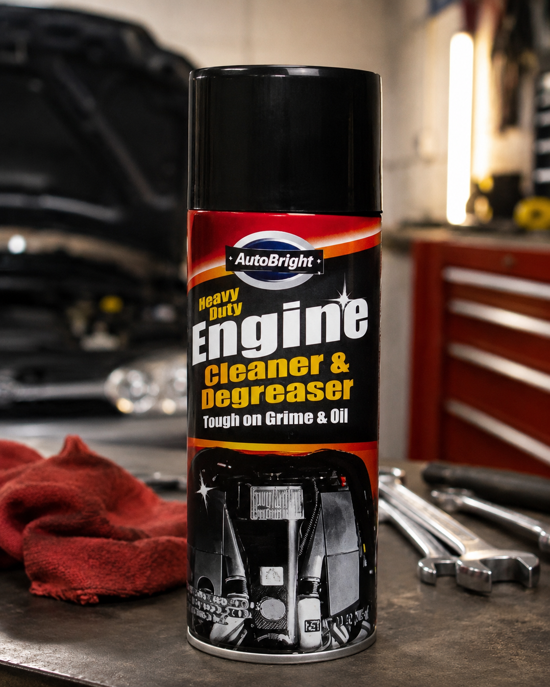Engine cleaner and degreaser diversion safe disguised as an automotive product for discreet storage of cash, keys, jewelry, and small valuables