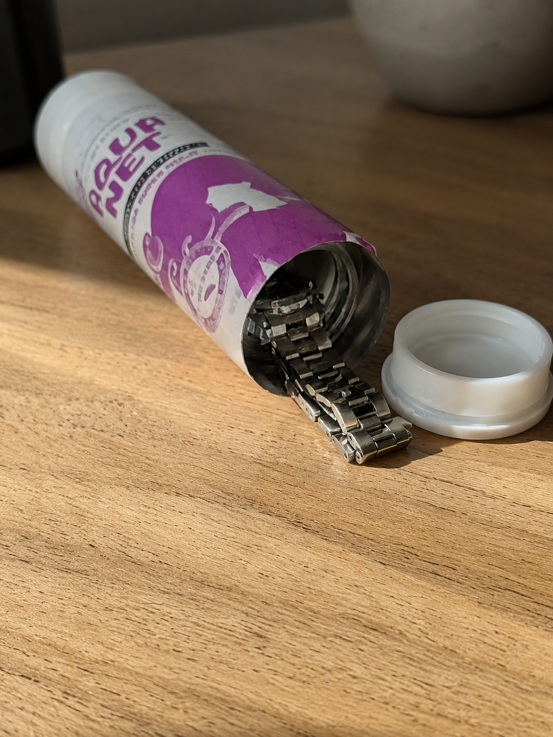 Hidden hairspray can diversion safe with concealed bottom storage compartment for cash, keys, jewelry, and other small valuables