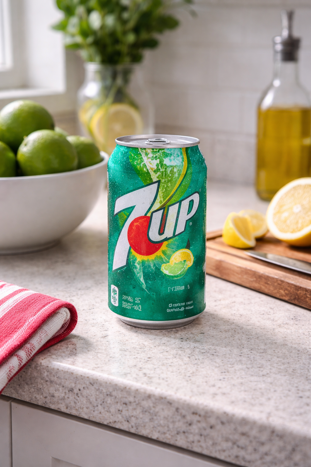 Lemon-lime soda can diversion safe disguised as an everyday beverage can on a kitchen counter