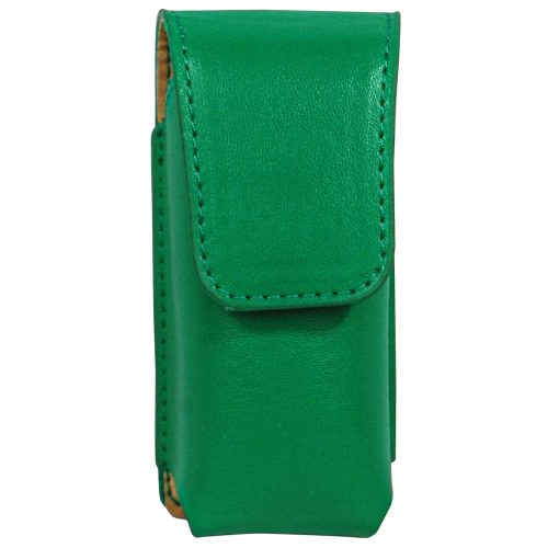 Green leatherette holster for the Li’L Guy stun gun with flap closure