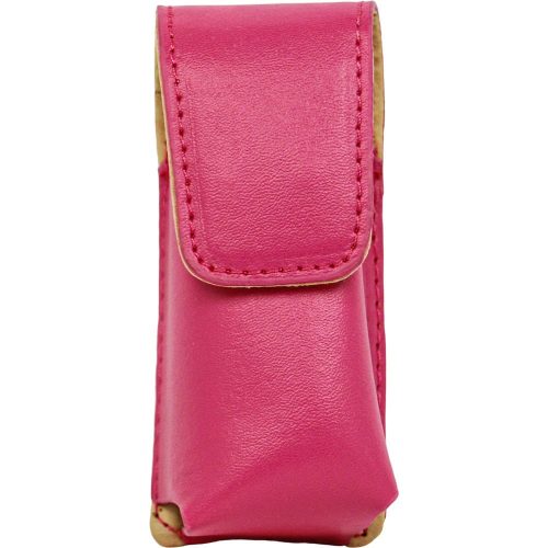Pink leatherette holster for the Li’L Guy stun gun with flap closure