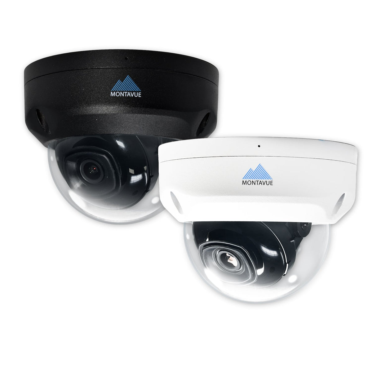 Black and white Montavue MTD4095 dome security cameras