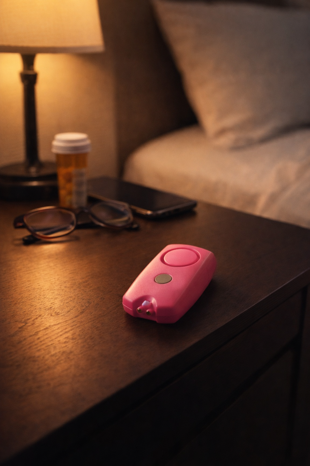 Mini Personal Alarm with Keychain, LED Light & Belt Clip