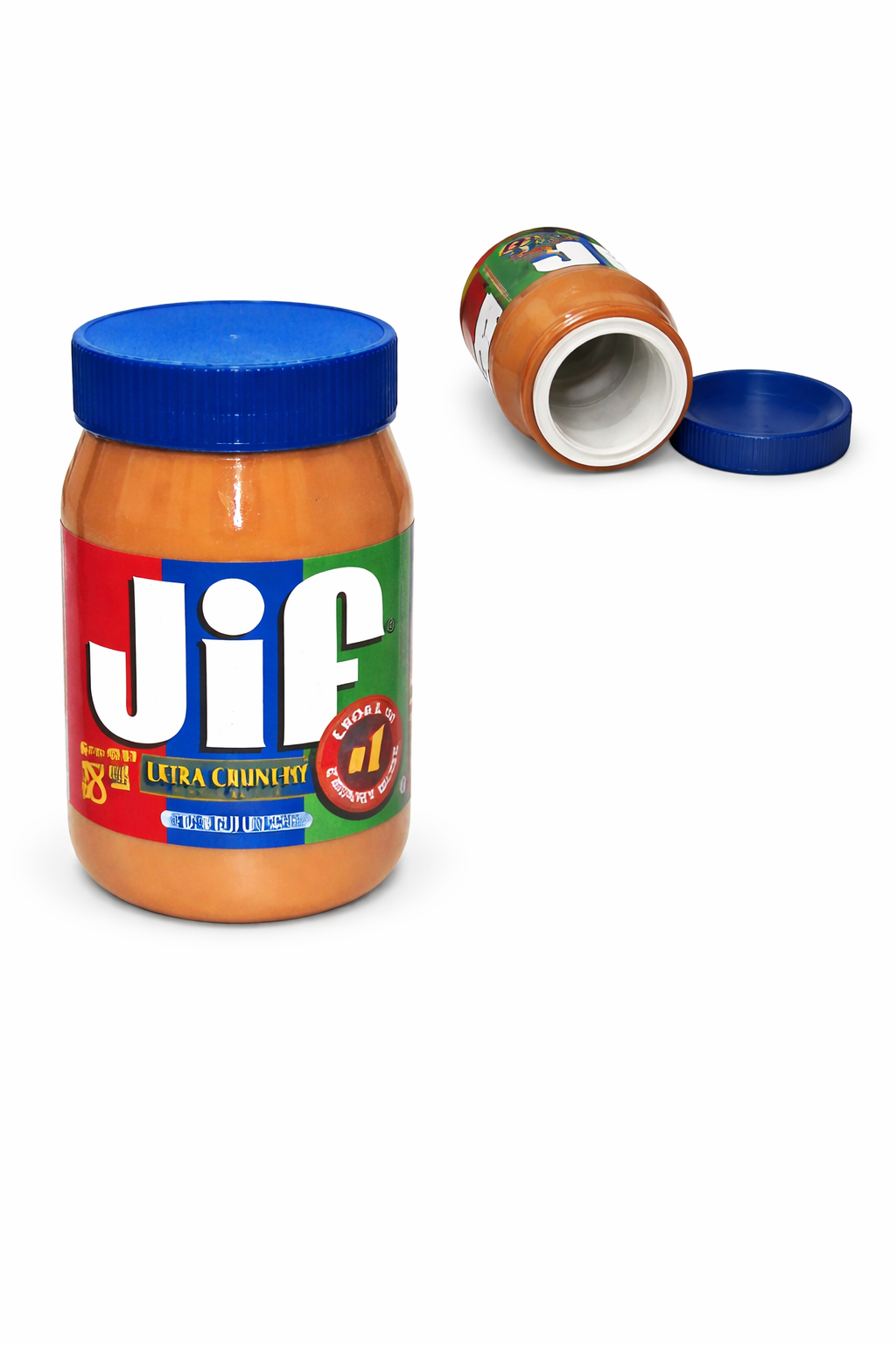 Peanut butter container diversion safe with concealed storage compartment for discreetly securing cash, jewelry, spare keys, documents, and other small valuables