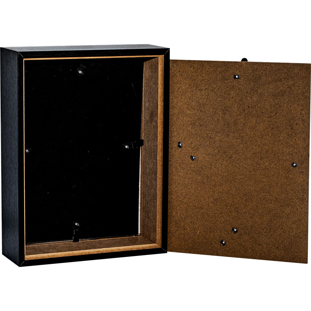 Photo frame diversion safe opened to show concealed storage compartment for valuables