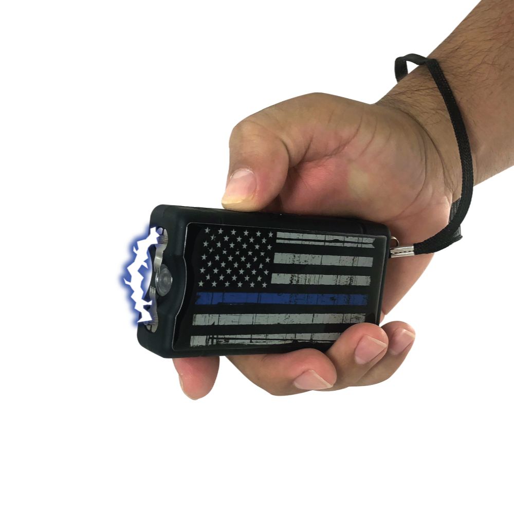 Police Force Tactical Blue Line Stun Gun with Wrist Strap