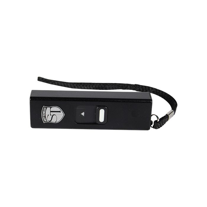 Slider rechargeable stun gun with flashlight — Black