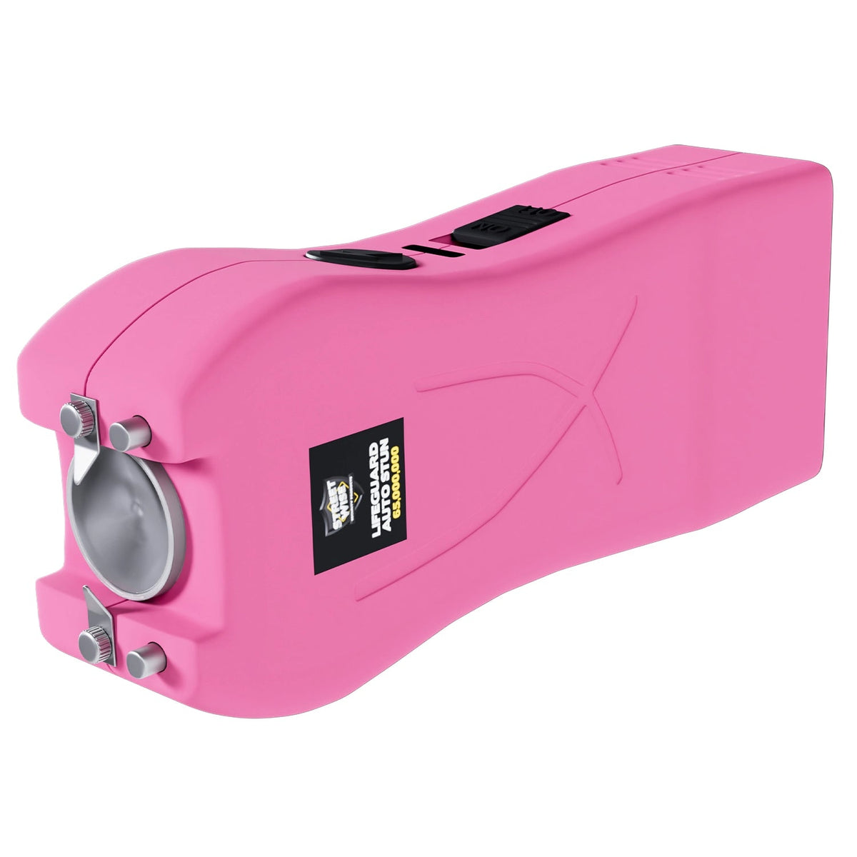 Pink Streetwise Lifeguard Auto Stun gun with LED flashlight and textured grip